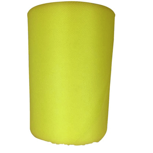 Large View 6inch x 100yd  Quality Tulle Roll - Yellow