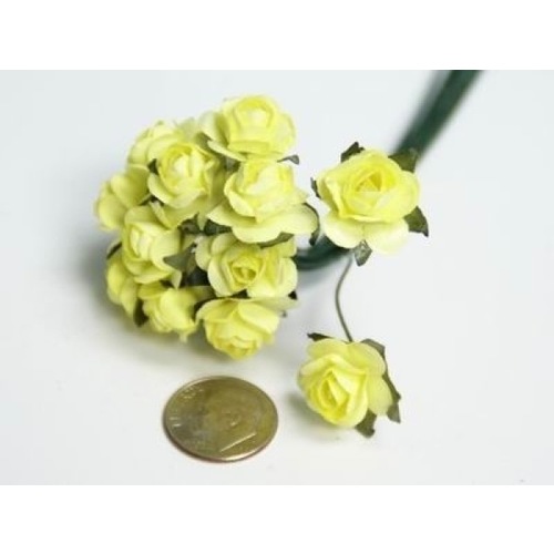 Large View Paper Roses - Yellow - 144/pk