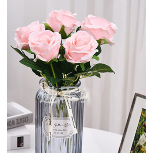 Large View 38cm - Single Stem Open Rose - Pink