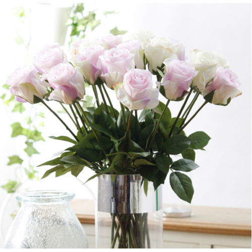 Large View 38cm - Single Stem Bud Rose - Lavender/Pink/Cream