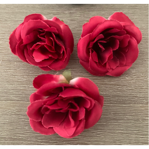 Large View 4cm Small Rose Flower Head - Red