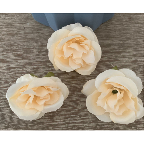 Large View 4cm Small Rose Flower Head - Ivory