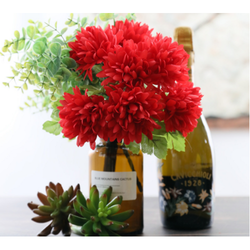 Large View 7 Head Dahlia Bouquet - Red