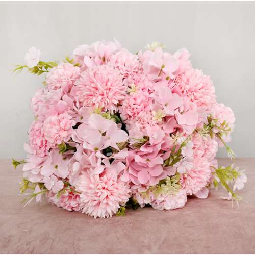 Large View Pink Mixed Hydrangea/Carnation - Filler Bunch
