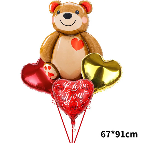 Large View Valentines Day Balloon Set 1 - Teddy