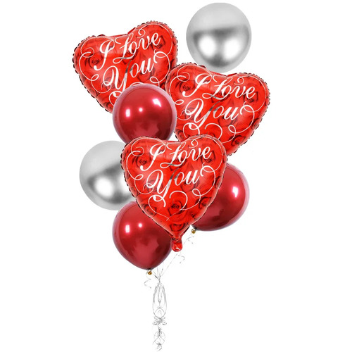 Large View Valentines Day Balloon Set 2 - Heart Balloons