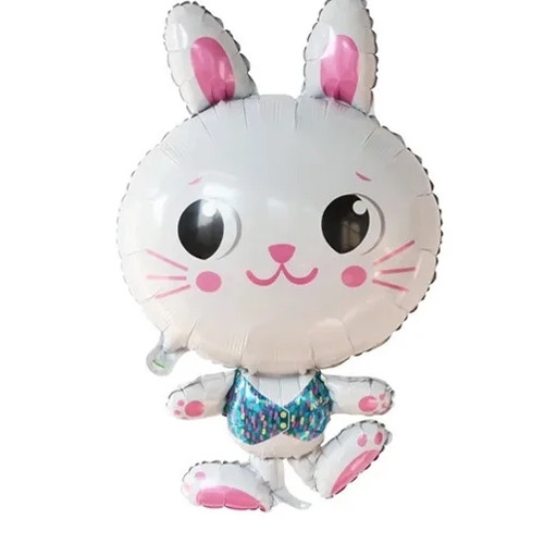 Large View Easter Foil Bunny Balloon - Style 2