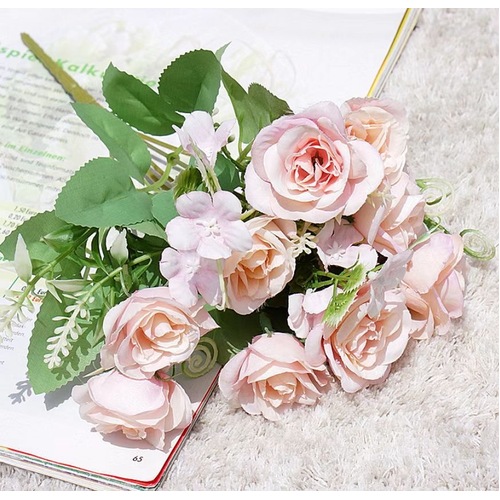 Large View Soft Pinks Mini Rose 10 Head - Filler Bunch