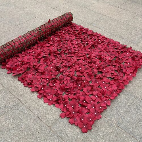 Large View Red Flower Wall/Runner 1m x 3m