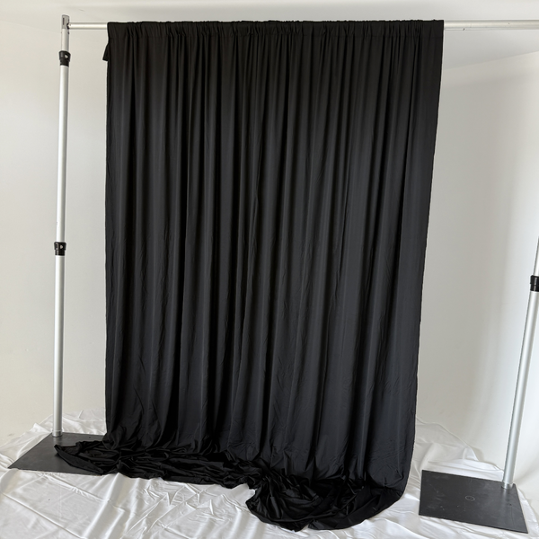 Large View 3m - Black Premium Scuba Backdrop Curtain