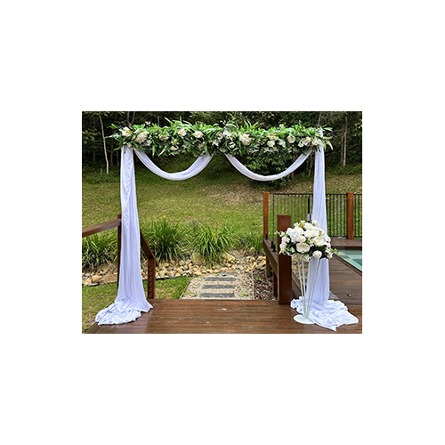 Large View 1.5m x 10m Polyester Stretch Swagging - White