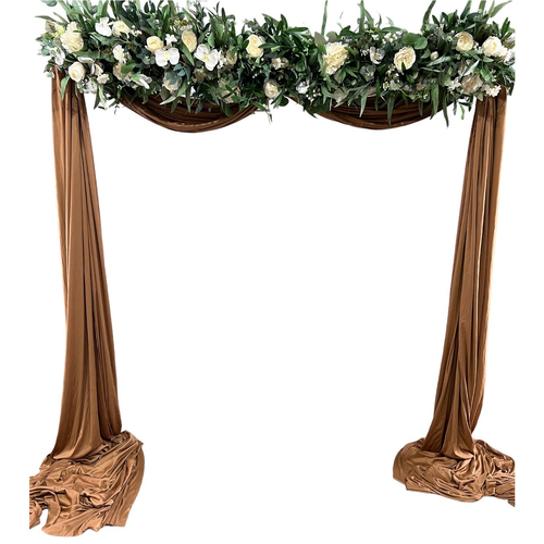 Large View 1.5m x 10m Polyester Stretch Swagging - Brown