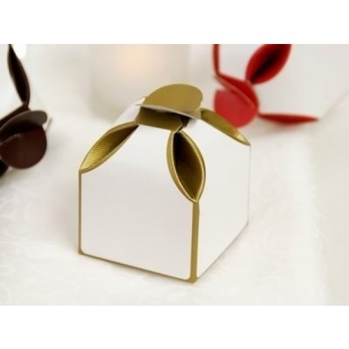 Large View 50pk Two Tone Favor Box - Gold Clearance