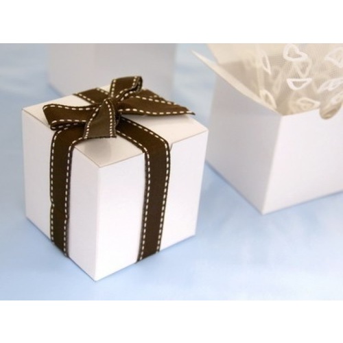 Large View 50pk 7.5cm Favor Box - White - Cup Cake Box