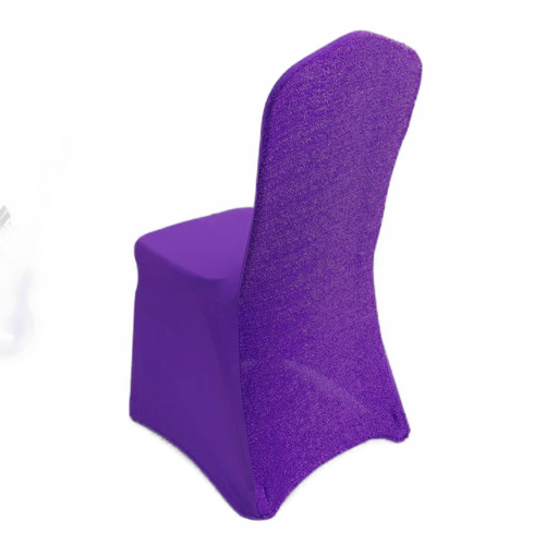 Large View Lycra Chair Cover Mesh Glitter - Purple