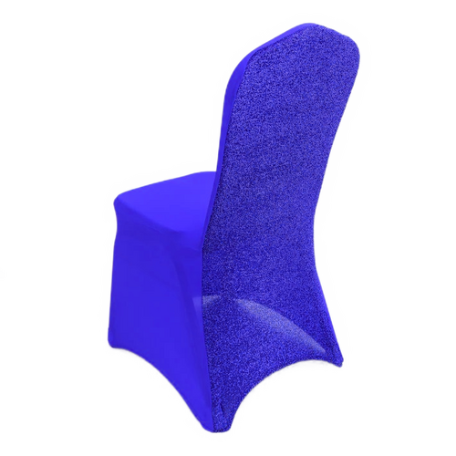 Large View Lycra Chair Cover Mesh Glitter - Royal