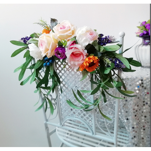 Large View Eucalyptus Native Floral Swag Garland - Multi Coloured