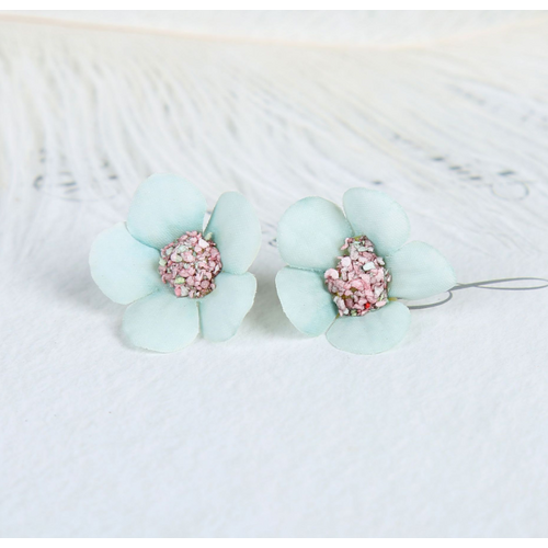 Large View 2cm Dainty Flowers - Soft Blue