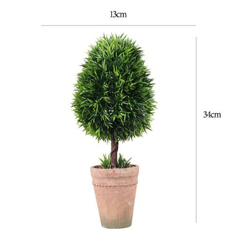 Large View 34cm High Potted Topiary Tree - Green