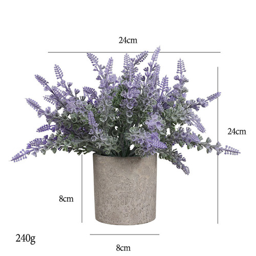 Large View 24cm Potted Lavender Flower Arrangment - Purple (style 1)