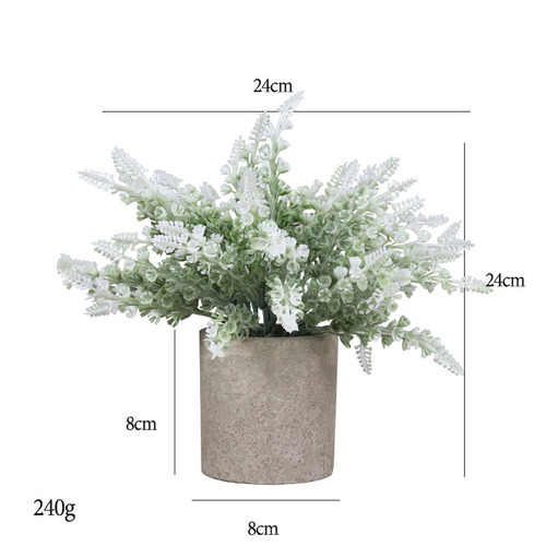 Large View 24cm Potted Lavender Flower Arrangment - White (style 1)