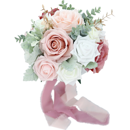 Large View Bridal Posey Bouquet - Pink/Mauves