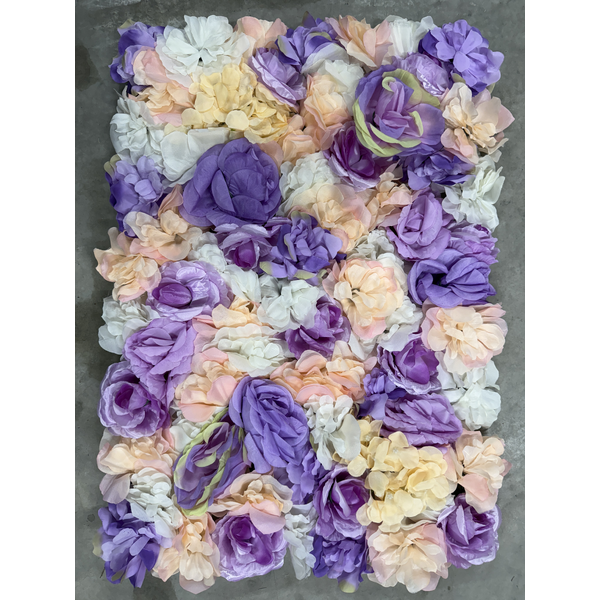 Large View Rose/Hydrangea Flower Wall Peach/Lavender