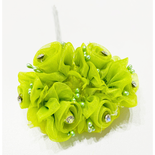 Large View 72 Organza & Rhinestone Craft Roses - Sage