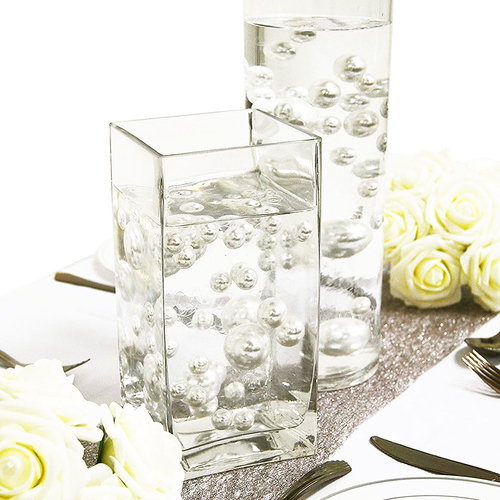 Large View Light Ivory/White Floating Pearls - Centerpiece Vase Filler
