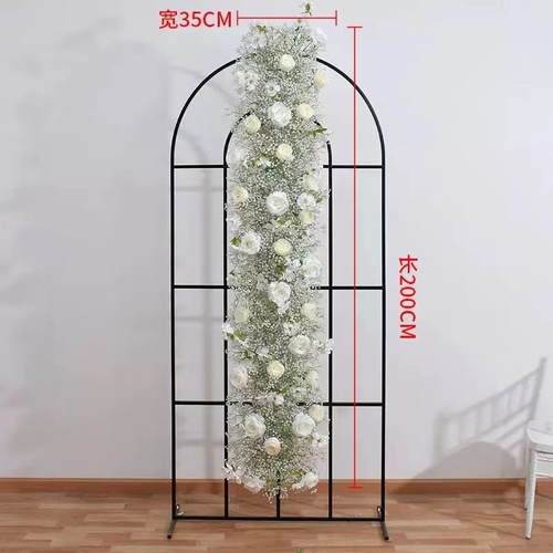 Large View 2m x 35cm Babies Breath and Rose Floral Arch Arrangement/Runner
