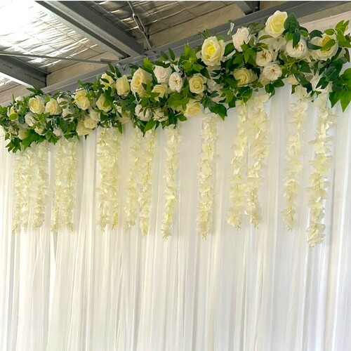 Large View 180cm Floral Arrangement for Wedding Arch - Roses & Wisteria