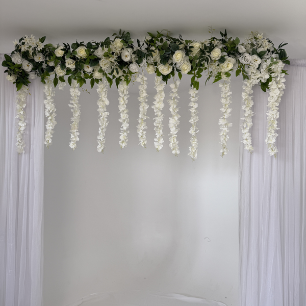 Large View 180cm Floral Arrangement for Wedding Arch - Roses & Wisteria