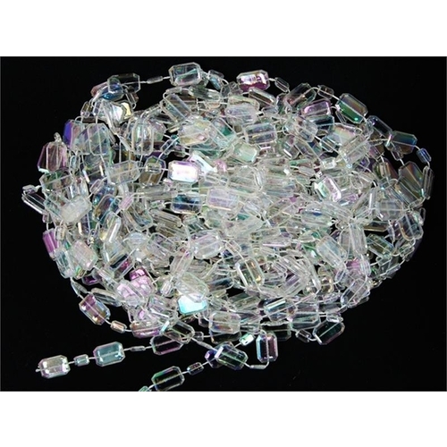 Large View 9m IRIDESCENT Rectangular Acrylic Beaded String 