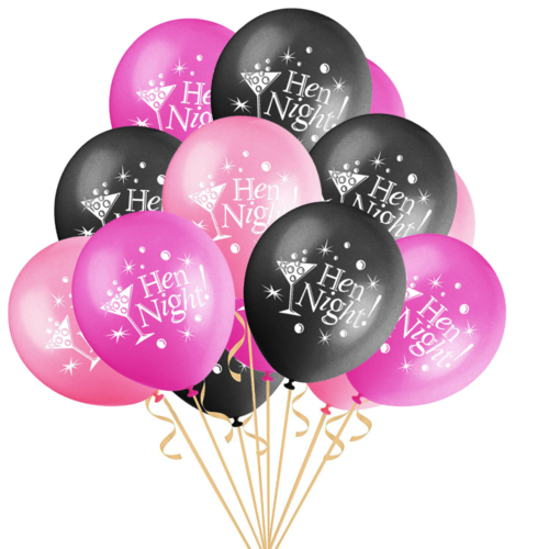 Large View Hens Party Balloons - Black