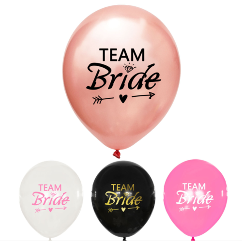 Large View Team Bride Balloons - White