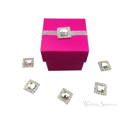 Large View 10pk Square Rhinestone Cluster 18mm