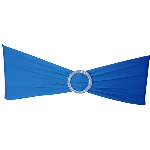 Large View Lycra Chair Band W/Slider - Bright Blue