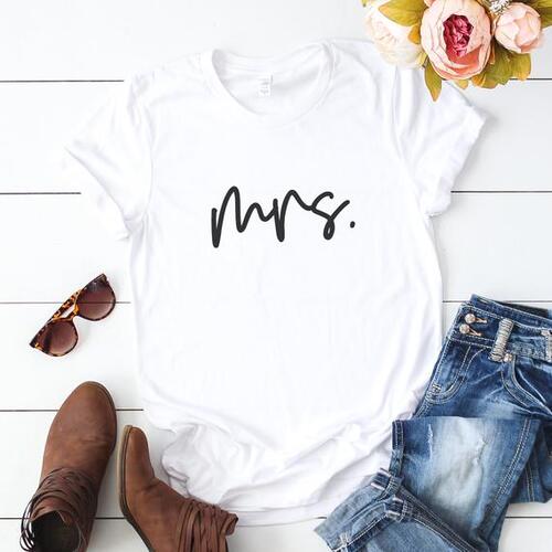 Large View Mrs T shirt - White Various Sizes [Size: Small]