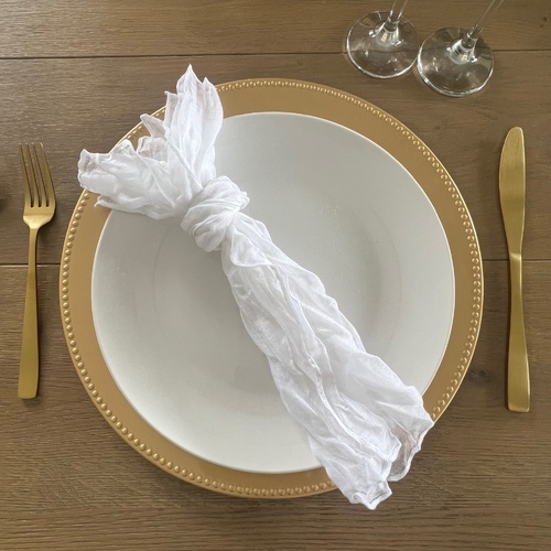 Large View Cheesecloth Linen Napkin - White