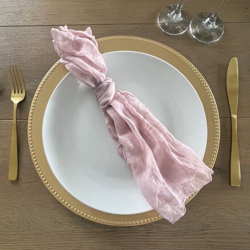 Large View 10pcs Cheesecloth Linen Napkin - Mauve Pink