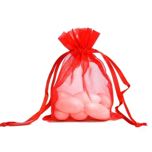 Large View Organza Bags - 3x4inch  - Red - 10/pk