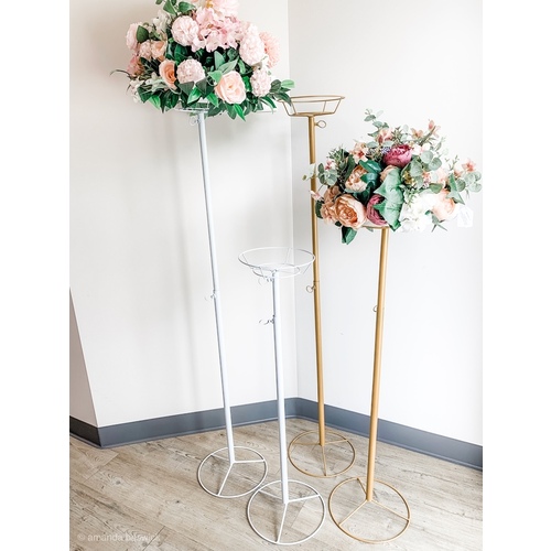 Large View Aisle Flower Stand Adjustable Height - White