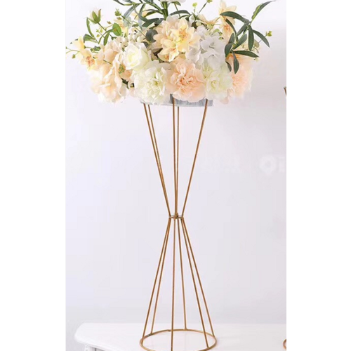 Large View 50cm Geometric Flower Stand Centrepiece - Gold