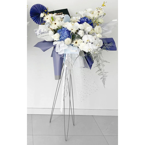 Large View 96cm - White Tripod Style Flower/Centerpiece Stands