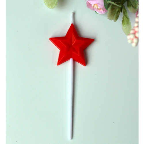 Large View 1 x  Red Star Birthday Cake Candles 