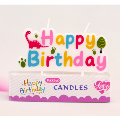 Large View Pink Happy Birthday - Birthday Cake Candle