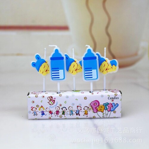 Large View Blue Baby Shower Party Candles