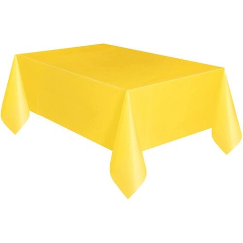 Large View 137x275cm Yellow Plastic Party Tablecloth