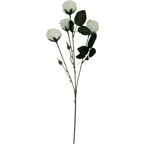 Large View White - 63cm 4 Head Mini Rose Head Branch