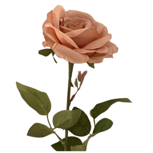 Large View 60cm - Dusty Terracotta Single Stem Rose
